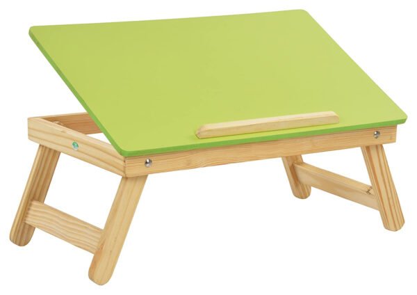 wooden foldable laptop & study table for kids green back view