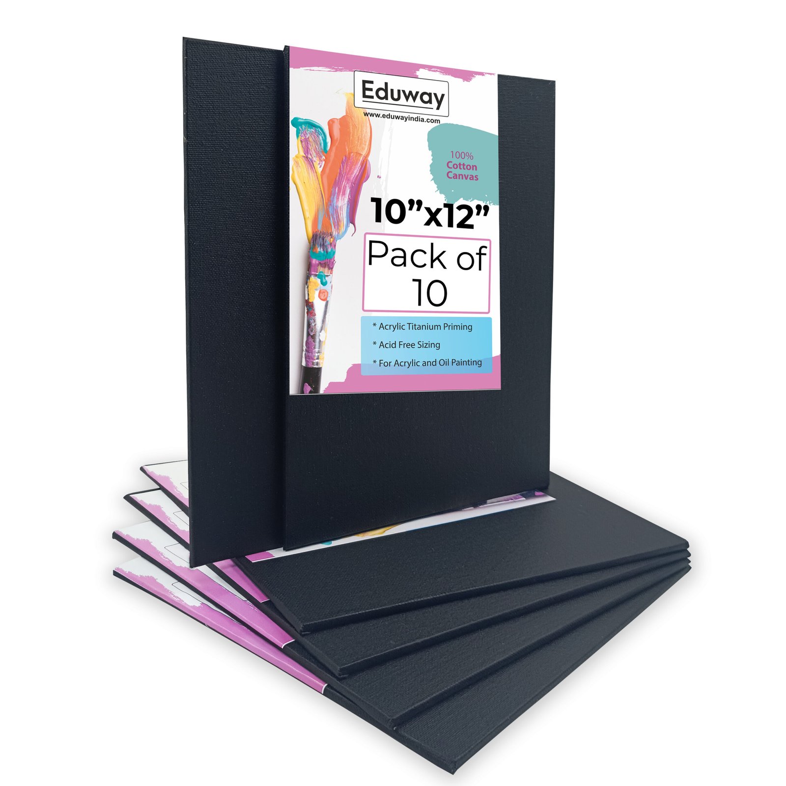 Eduway® Black Canvas Board for Painting